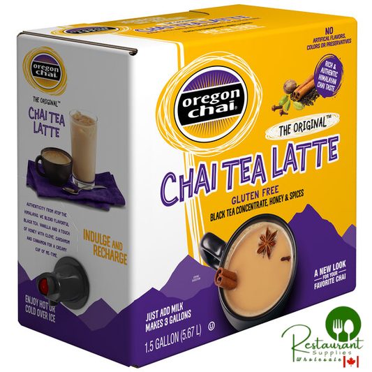 Oregon Chai Original Chai Tea Latte 1:1 Concentrate 1.5 Gallon Bag in Box