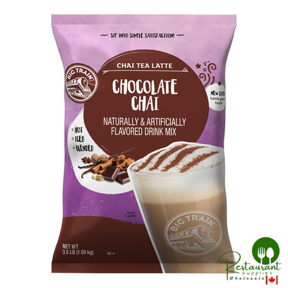 Big Train 3.5 lb. Chocolate Chai Tea Latte Mix - 4/Case