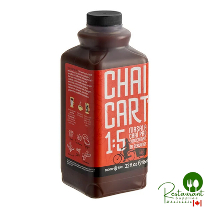 David Rio Chai Cart™ Masala Chai Tea 5:1 Super Concentrate 32 fl. oz. - 4/Case