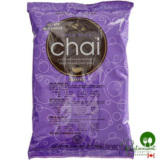 David Rio Orca Spice™ Sugar-Free Chai Tea Latte Mix 3 lb. - 4/Case