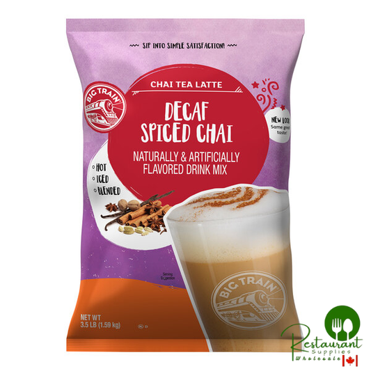 Big Train 3.5 lb. Decaf Spiced Chai Tea Latte Mix - 4/Case