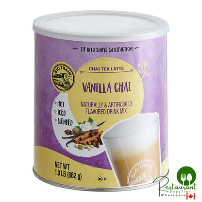 Big Train Vanilla Chai Tea Latte Mix 1.9 lb. Can - 6/Case