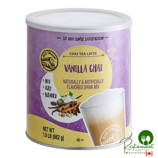 Big Train Vanilla Chai Tea Latte Mix 1.9 lb. Can - 6/Case