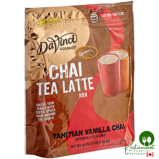 DaVinci Gourmet Ready to Use Tahitian Vanilla Chai Tea Mix 3 lb. - 5/Case