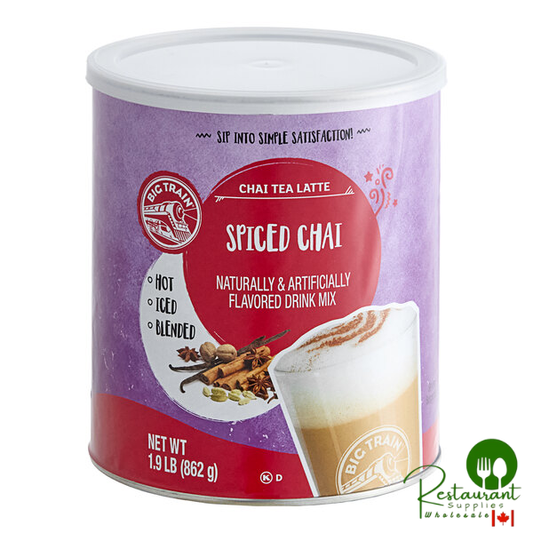 Big Train Spiced Chai Tea Latte Mix 1.9 lb. Can - 6/Case