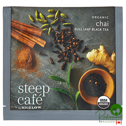 Steep Cafe By Bigelow Organic Chai Black Tea Pyramid Sachets - 50/Case