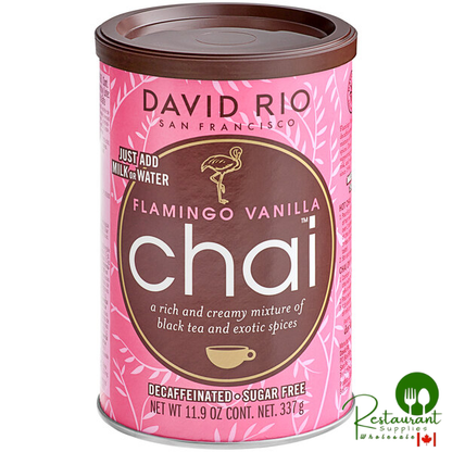 David Rio Flamingo Vanilla™ Decaf Sugar-Free Chai Tea Latte Mix 11.9 oz. - 6/Case