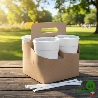 Southern Champion 4 Cup Kraft Pop-Up 44 oz. Drink Carrier - 250/Case