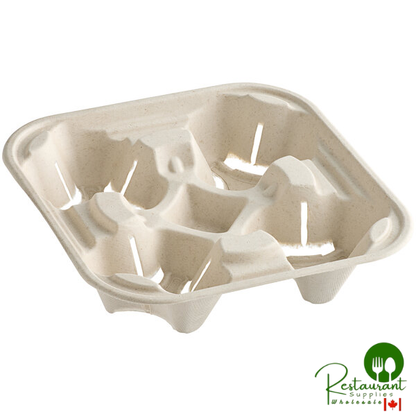 World Centric 4-Cup Compostable Drink Carrier - 600/Case