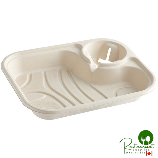 World Centric 13" x 10" Compostable Fiber 1-Cup Carrier with Tray - 200/Case