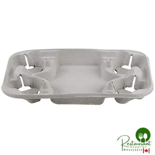 Huhtamaki Chinet 20969 StrongHolder 4 Cup Pulp Fiber Carrier with Tray - 250/Case