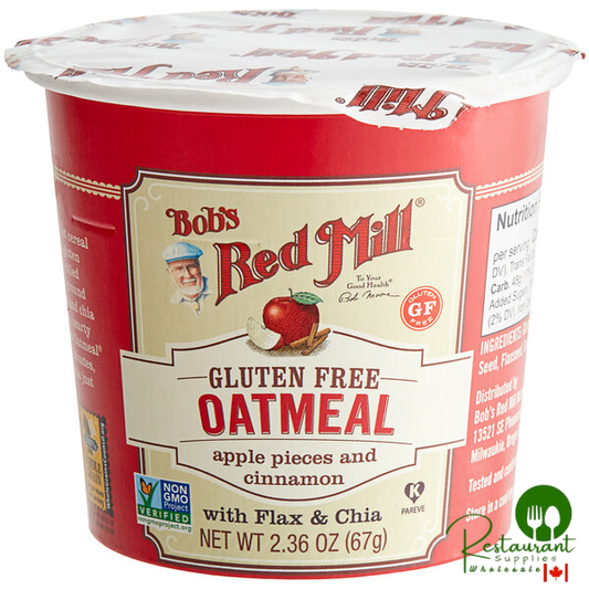 Bob's Red Mill Apple Cinnamon Gluten-Free Single Serving Oatmeal Cup - 12/Case