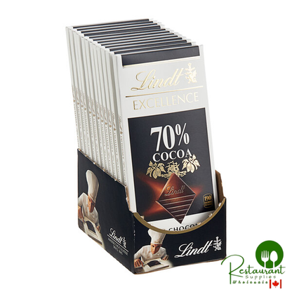 Lindt Excellence 70% Cocoa Dark Chocolate Bar 3.5 oz. - 144/Case