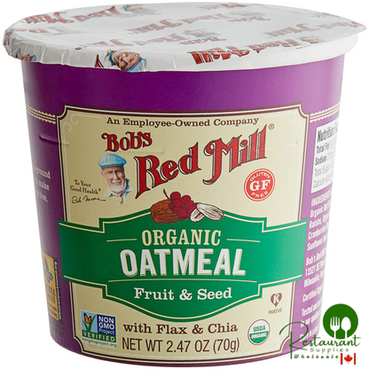 Bob's Red Mill Fruit and Seed Gluten-Free Organic Single Serving Oatmeal Cup - 12/Case