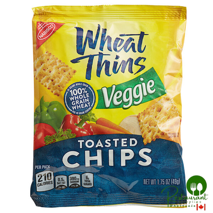 Nabisco Wheat Thins 1.75 oz. Veggie Toasted Chips Snack Pack - 60/Case