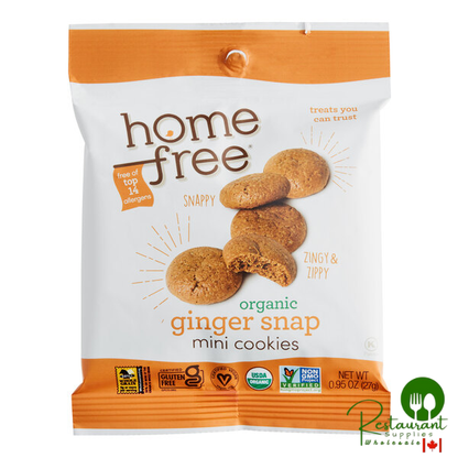 Homefree Gluten-Free Organic Mini Ginger Snap Cookies 0.95 oz. - 30/Case