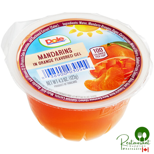 Dole Mandarin Oranges in Orange Flavored Gel 4.3 oz. Cup - 36/Case