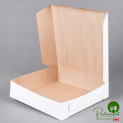 10" x 10" x 2 1/2" White Customizable Pie / Bakery Box - 250/Bundle