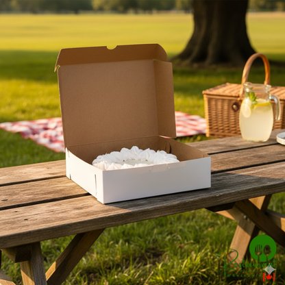 9" x 9" x 2 1/2" White Customizable Bakery Box - 250/Bundle