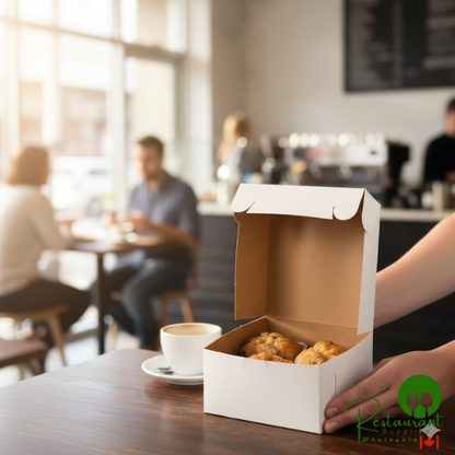 6" x 6" x 3" White Customizable Pie / Bakery Box - 250/Bundle