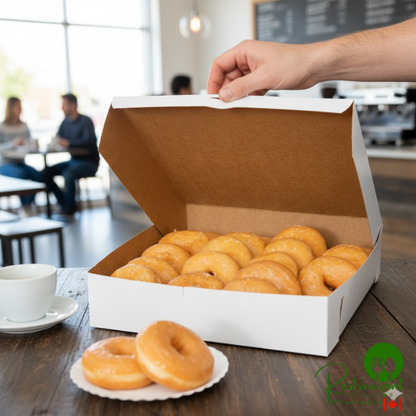 12" x 12" x 2 3/4" White Pie / Bakery Box - 100/Bundle