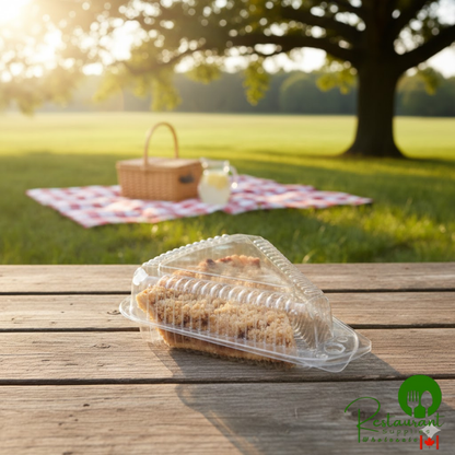 Polar Pak 5" Clear Hinged Slice Container with Low Dome Lid - 300/Case