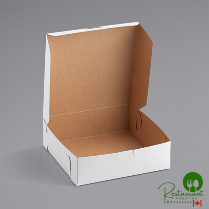 8" x 8" x 2 1/2" White Customizable Pie / Bakery Box - 250/Bundle