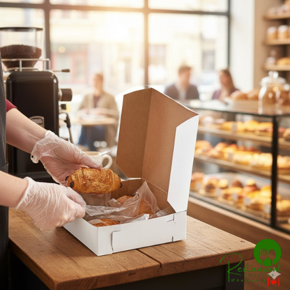 8" x 8" x 2 1/2" White Customizable Pie / Bakery Box - 250/Bundle