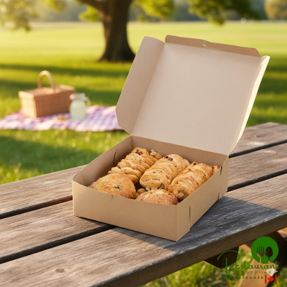 9" x 9" x 3" Kraft Cake / Bakery Box - 250/Bundle