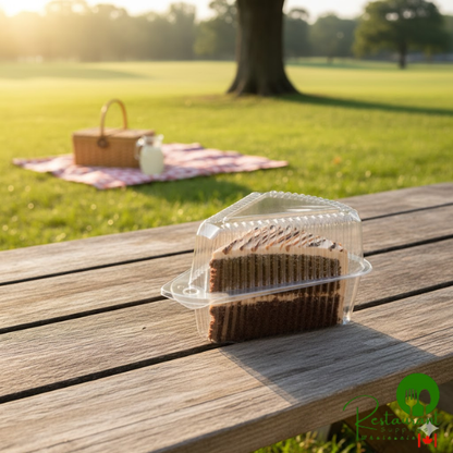 Polar Pak 5" High Dome Clear Hinged Slice Container - 300/Case