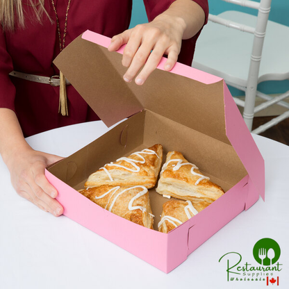 10" x 10" x 3" Pink Pie / Bakery Box - 200/Bundle