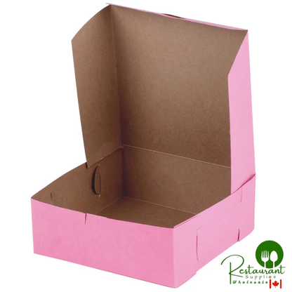 8" x 8" x 3" Pink Pie / Bakery Box - 250/Bundle
