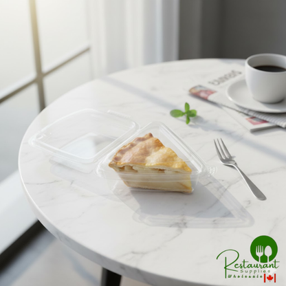 Placon 7" Tamper Evident Clear Slice Container with Low Dome Lid - 200/Case