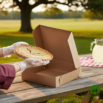 10" x 10" x 2 1/2" Kraft Bakery Box - 250/Bundle