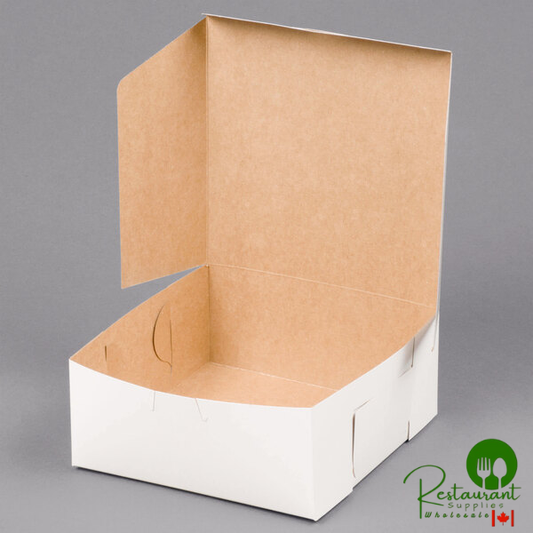 7" x 7" x 3" White Cake / Bakery Box - 250/Bundle