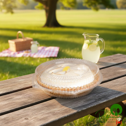 Polar Pak 10" Hinged Clear Pie Container with Low Dome Lid - 200/Case