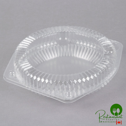 Polar Pak 6" Hinged Clear Pie Container with Low Dome Lid - 300/Case