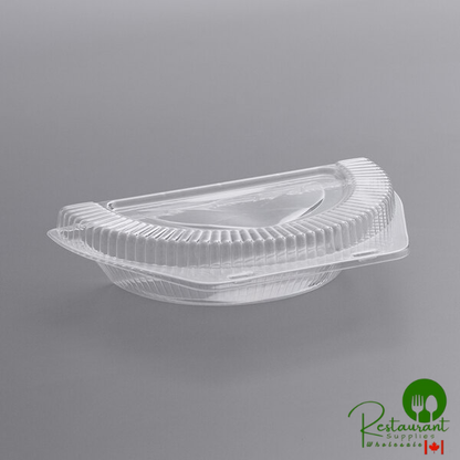 Polar Pak 9" Clear Half Pie Hinged Container - 250/Case