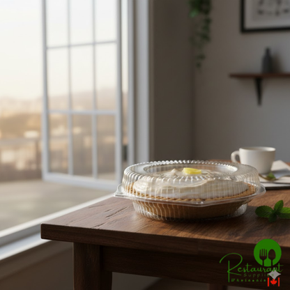 Polar Pak 8" Hinged Clear Pie Container with Low Dome Lid - 200/Case