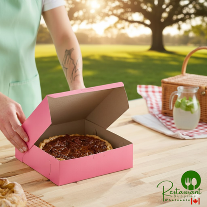 Southern Champion 10" x 10" x 3" Pink Pie / Bakery Box - 200/Case