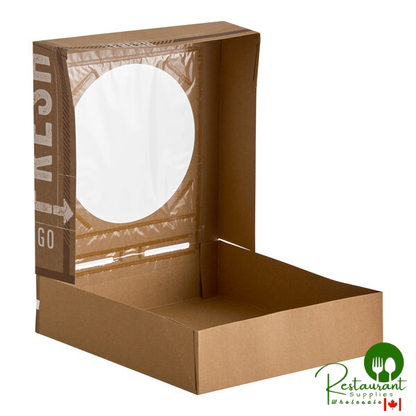 Inno-Pak To Go Fresh 10" x 10" x 2 1/2" Kraft Auto-Popup Window Pie / Bakery Box - 100/Case