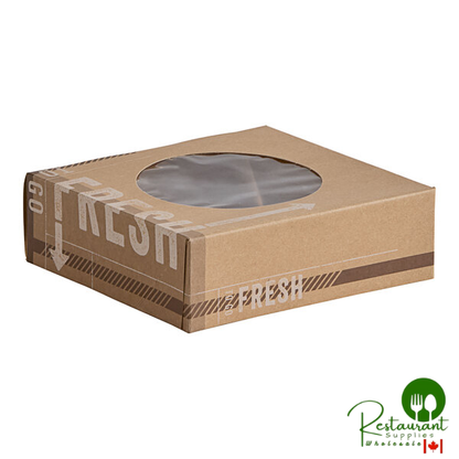 Inno-Pak To Go Fresh 8" x 8" x 2 1/2" Kraft Auto-Popup Window Pie / Bakery Box - 100/Case