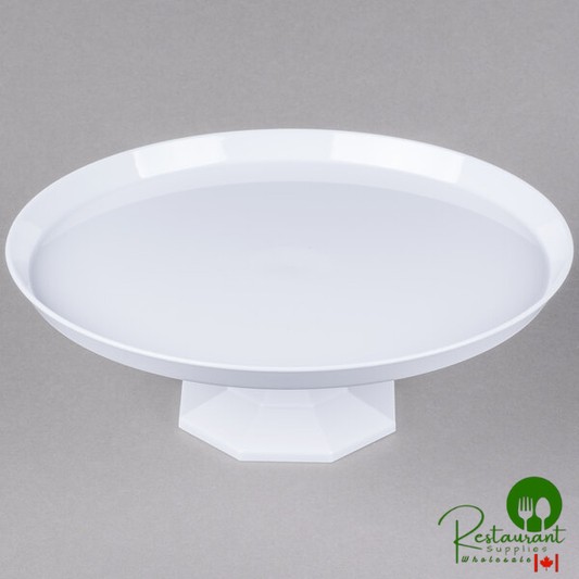 Fineline Platter Pleasers 3600-WH 9 3/4" Two-Piece White Cake Stand - 12/Case
