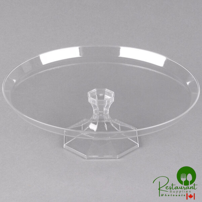 Fineline Platter Pleasers 3601-CL 11 3/4" Two-Piece Clear Cake Stand - 12/Case