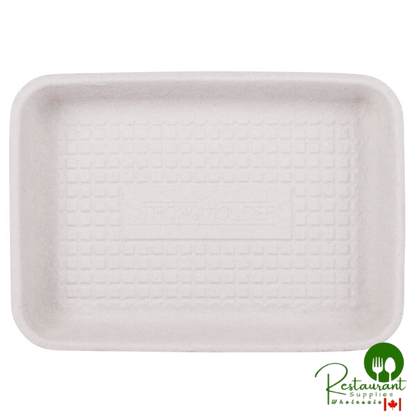 Huhtamaki Chinet 20917 StrongHolder 8" x 6" Molded Fiber / Pulp Rectangular Tray - 500/Case