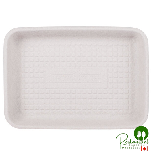 Huhtamaki Chinet 20917 StrongHolder 8" x 6" Molded Fiber / Pulp Rectangular Tray - 500/Case