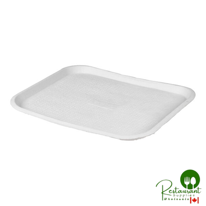 Huhtamaki Chinet 20803 Savaday 12" x 16" White Molded Fiber / Pulp Rectangular Tray - 200/Case