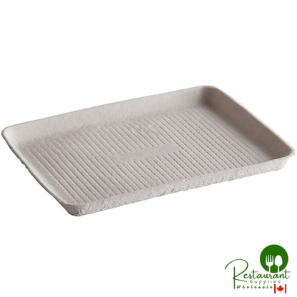 Huhtamaki Chinet 20815 StrongHolder 12" x 9" Molded Fiber / Pulp Rectangular Tray - 250/Case