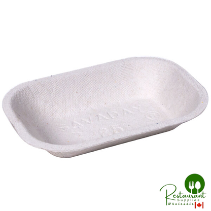 Huhtamaki Chinet 10407 Savaday 5" x 3 1/2" # 25 Molded Fiber / Pulp Rectangular Food Tray - 1,000/Case