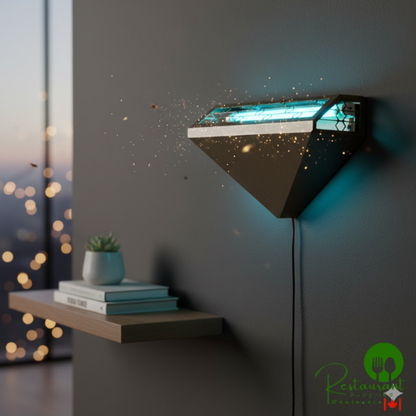 Curtron PEST PRO 150 Gold Insect Trap Wall Sconce with 10 Insect Trap Glue Boards, 1800 sq. ft. Coverage - 120V, 50W